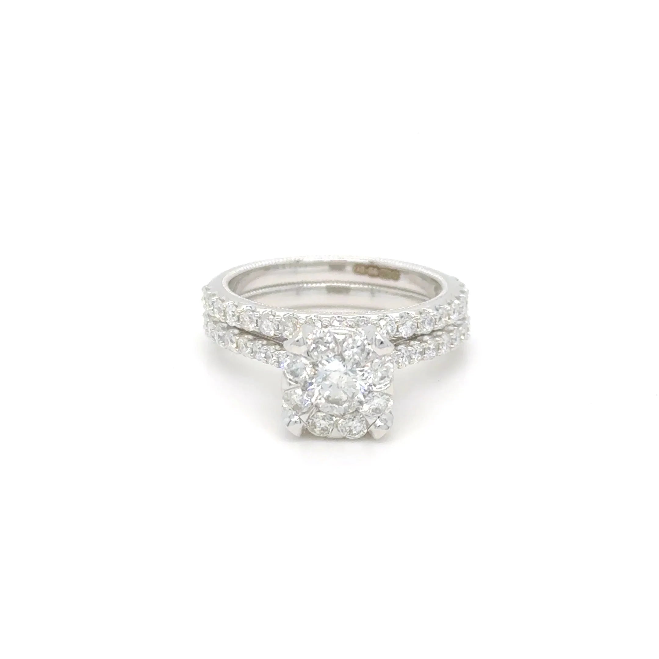 9ct White Gold Diamond Bridal Set (Es15961)
