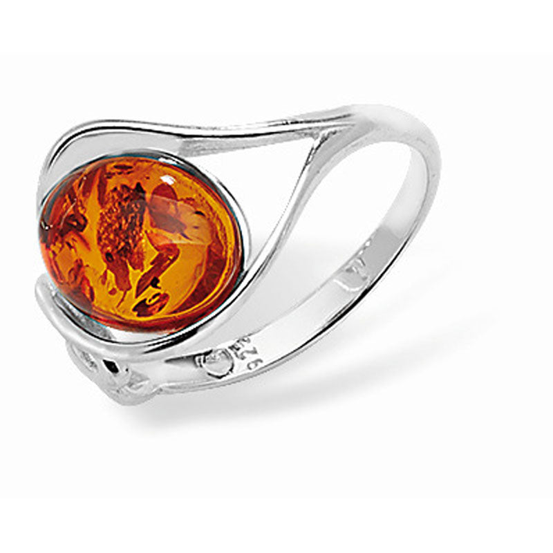 Silver Amber Ring (Sr002b)