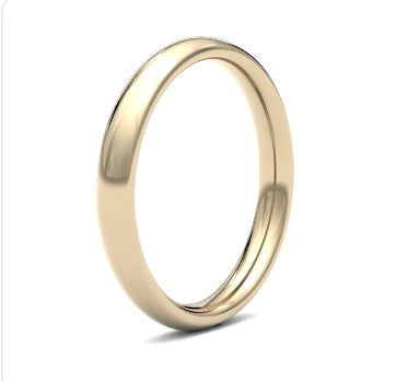 9ct 3mm Heavy Court Wedding Ring (3Lhc-9y)