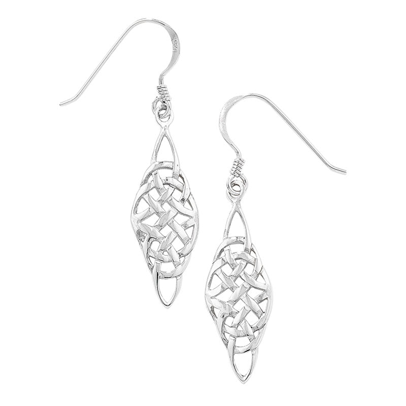 Silver Celtic Drop Earrings (Se207b)