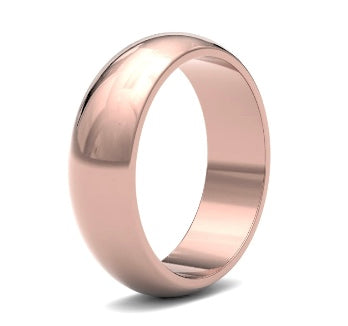 9ct 7mm Medium D Shape Wedding Ring (7Gmd-9y)