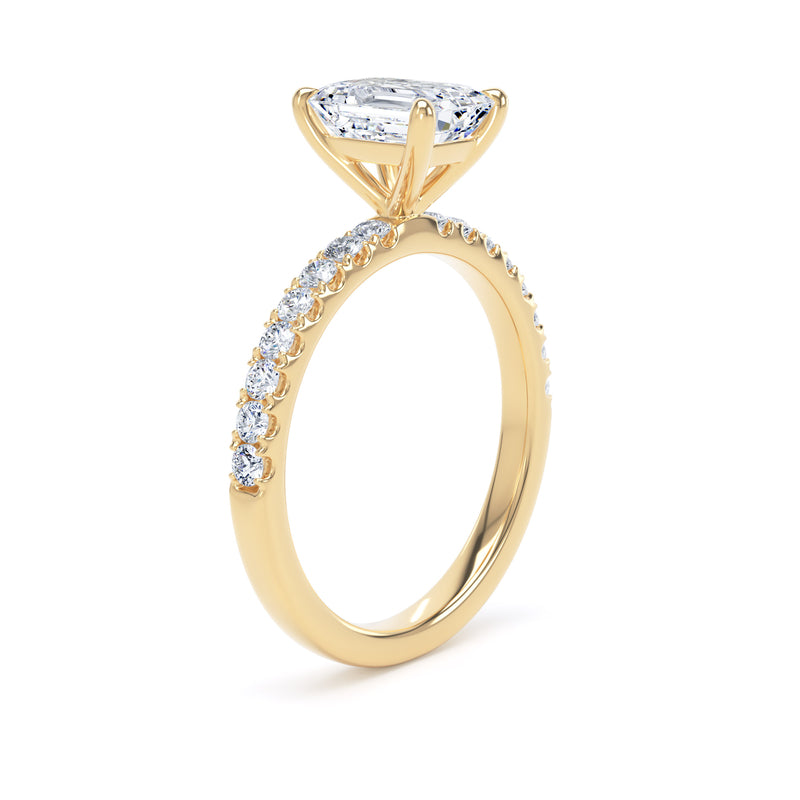 1.35ct Halo Set Emerald Lab Grown Diamond Solitaire Ring. (Esp01)
