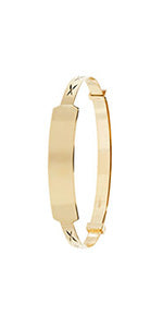 9ct Yellow Gold Expanding I.D Baby Bangle (Bn130id/2)