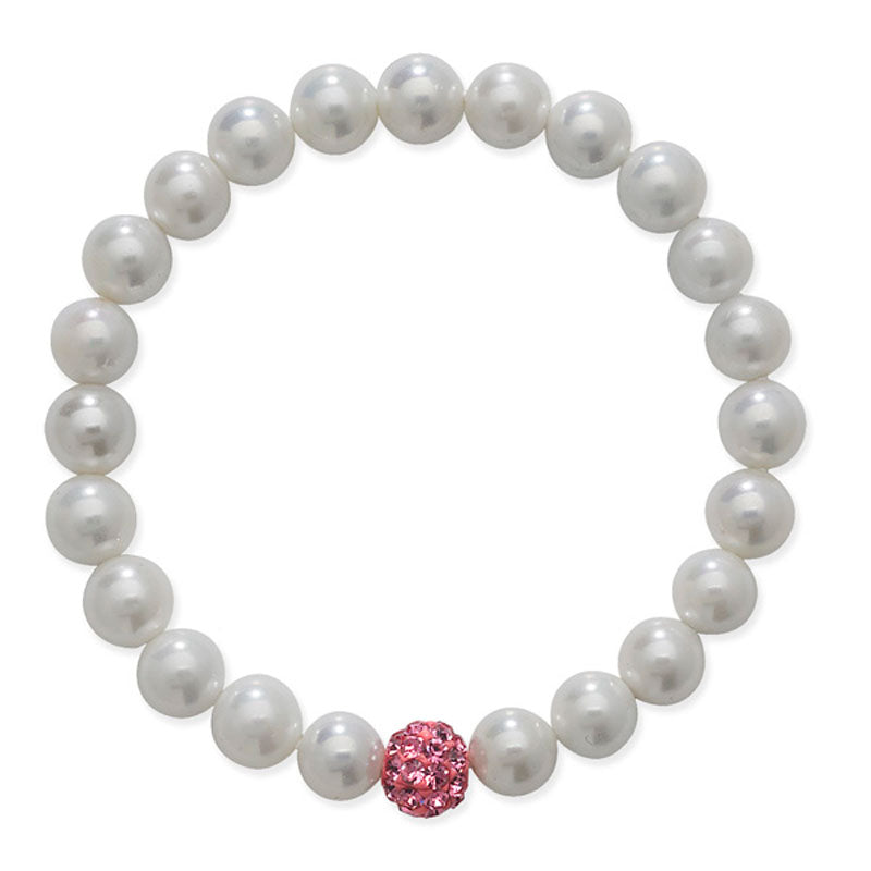 Pearl & Pink Stretchy Child’s Bracelet (Sbr003a)