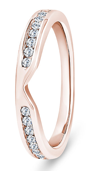 9ct Rose Gold Diamond Shaped Wedding Ring (Vsc-280-050-025)