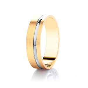 Two Colour Wedding Ring (Dc155b)