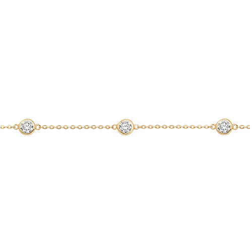 9ct Yellow Gold Cubic Zirconia Bracelet (Br600)