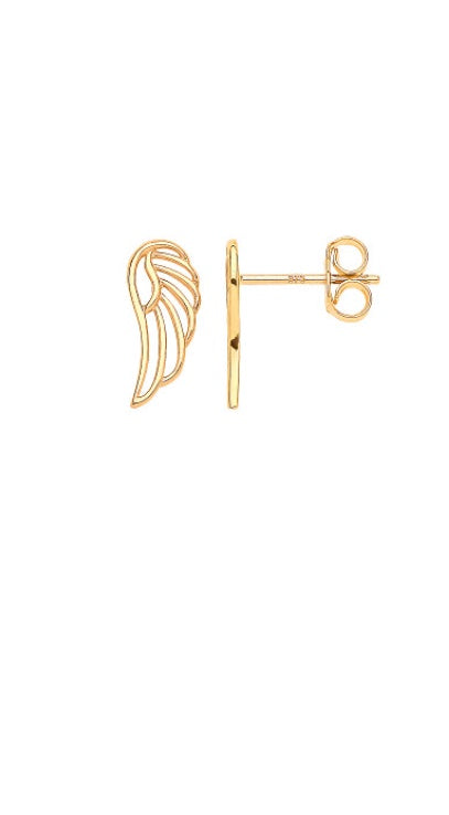 9ct Angel Wing Studs (Er1689)