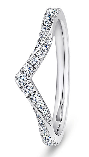 9ct White Gold Diamond Shaped Wedding Ring (Vsw-200-050-033)