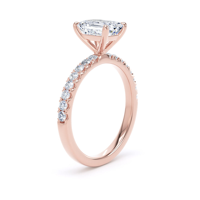 1.35ct Halo Set Emerald Lab Grown Diamond Solitaire Ring. (Esp01)