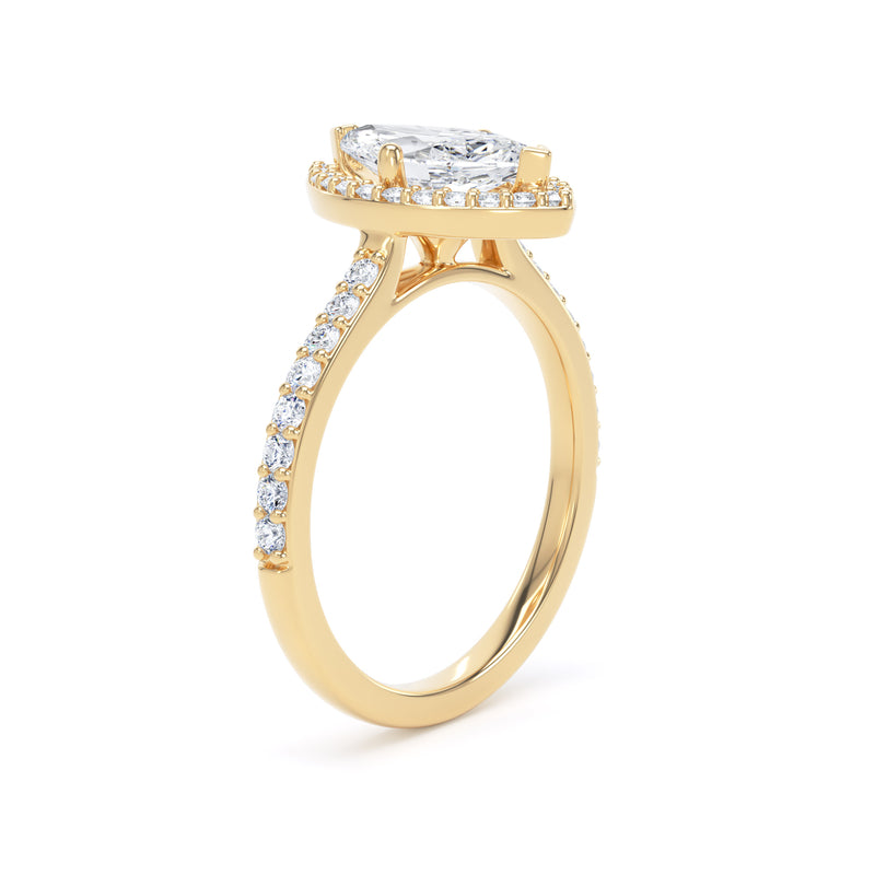1.60ct Marquis Halo Set Lab Grown Certified Diamond Solitaire Ring (Mhw01)
