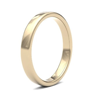 9ct 3mm Medium Soft Court Wedding Ring (3Lms-9y)