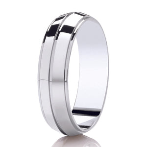 9ct White Gold Polished 6mm Wedding Ring (Dc147)