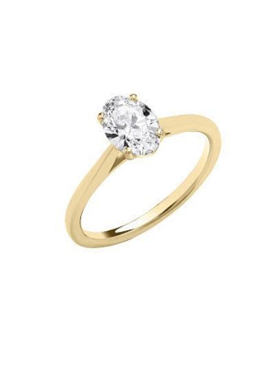 1.01ct Oval Cut Lab Grown Certified Diamond Solitaire Ring (Lgdr051-m)