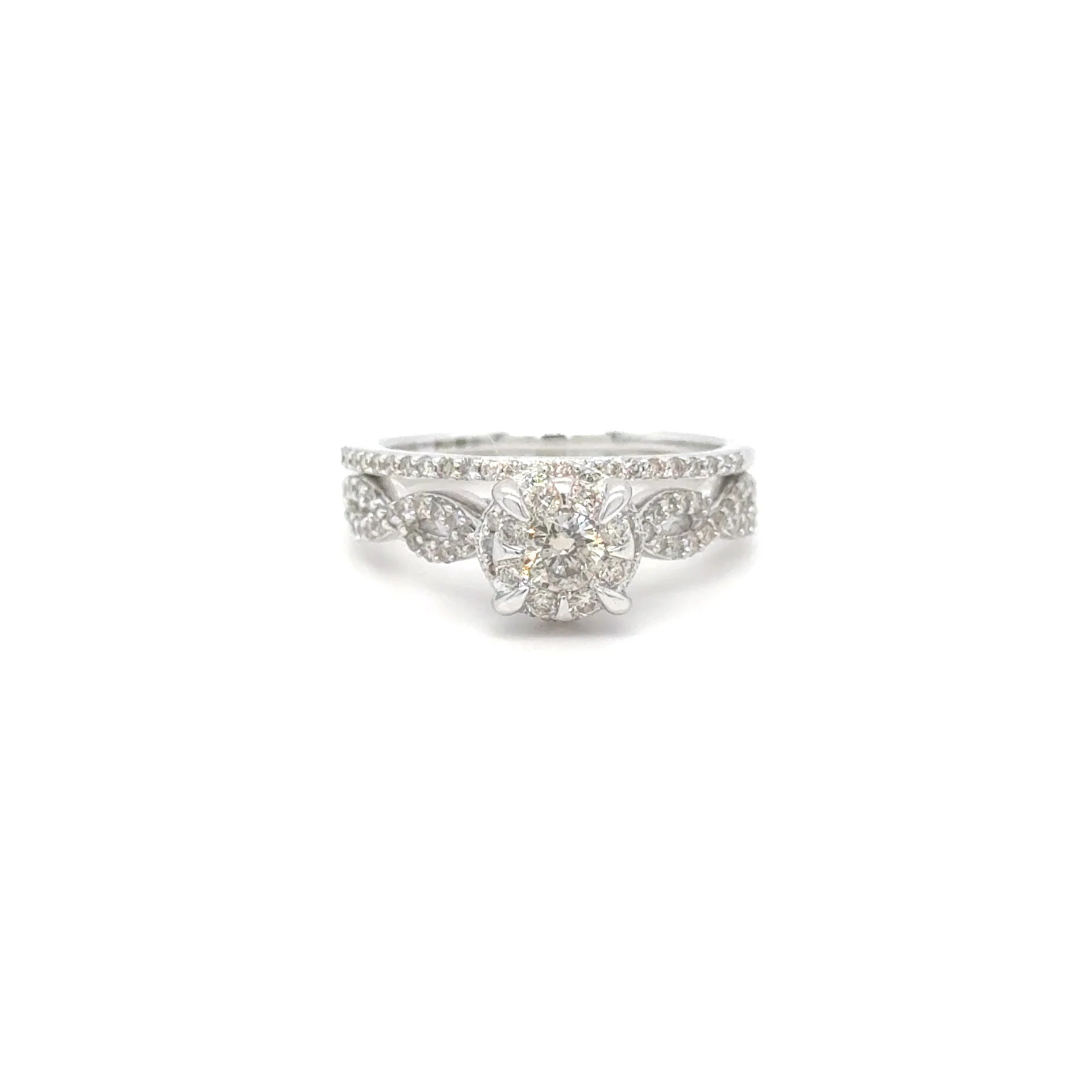 9ct White Gold Diamond Bridal Set (Es15904)