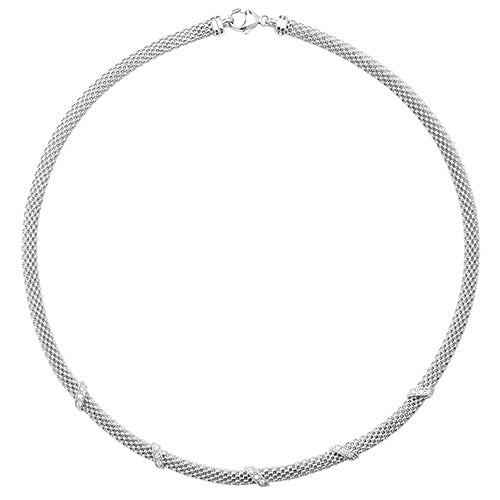 Silver Cubic Zirconia Necklace (G3197)