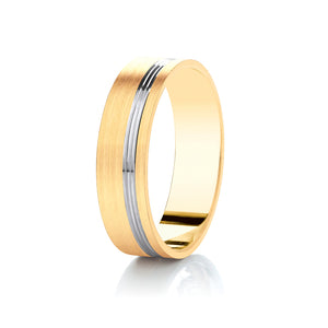 Two Colour Wedding Ring (Dc307b)