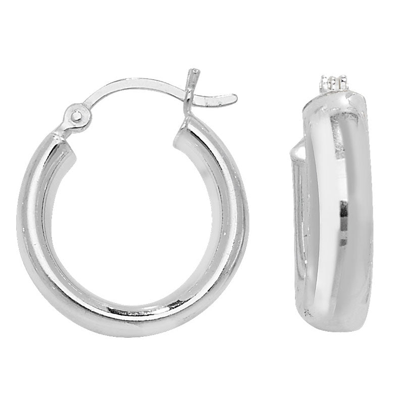Silver Creole Earrings (Se551c)