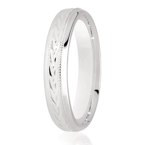 9ct Fine Millgrain Court  5mm Wedding Ring (Dc153)