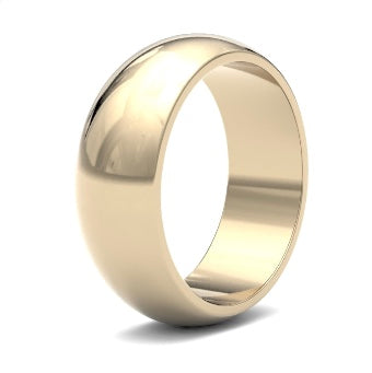 9ct 8mm Medium D Shape Wedding Ring (8Gmd-9r)