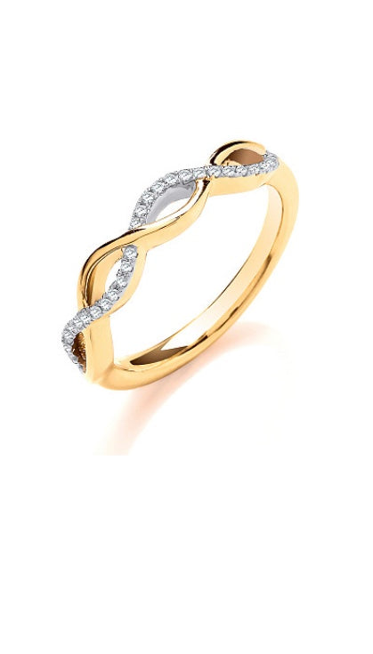 9ct Diamond Entwined Ring (Dr0978)