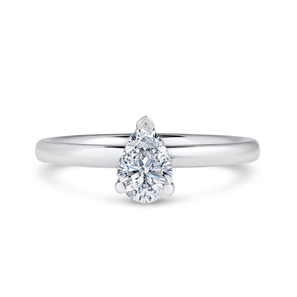 1.10ct Halo Set Pear Lab Grown Diamond Solitaire Ring.( Dps01)