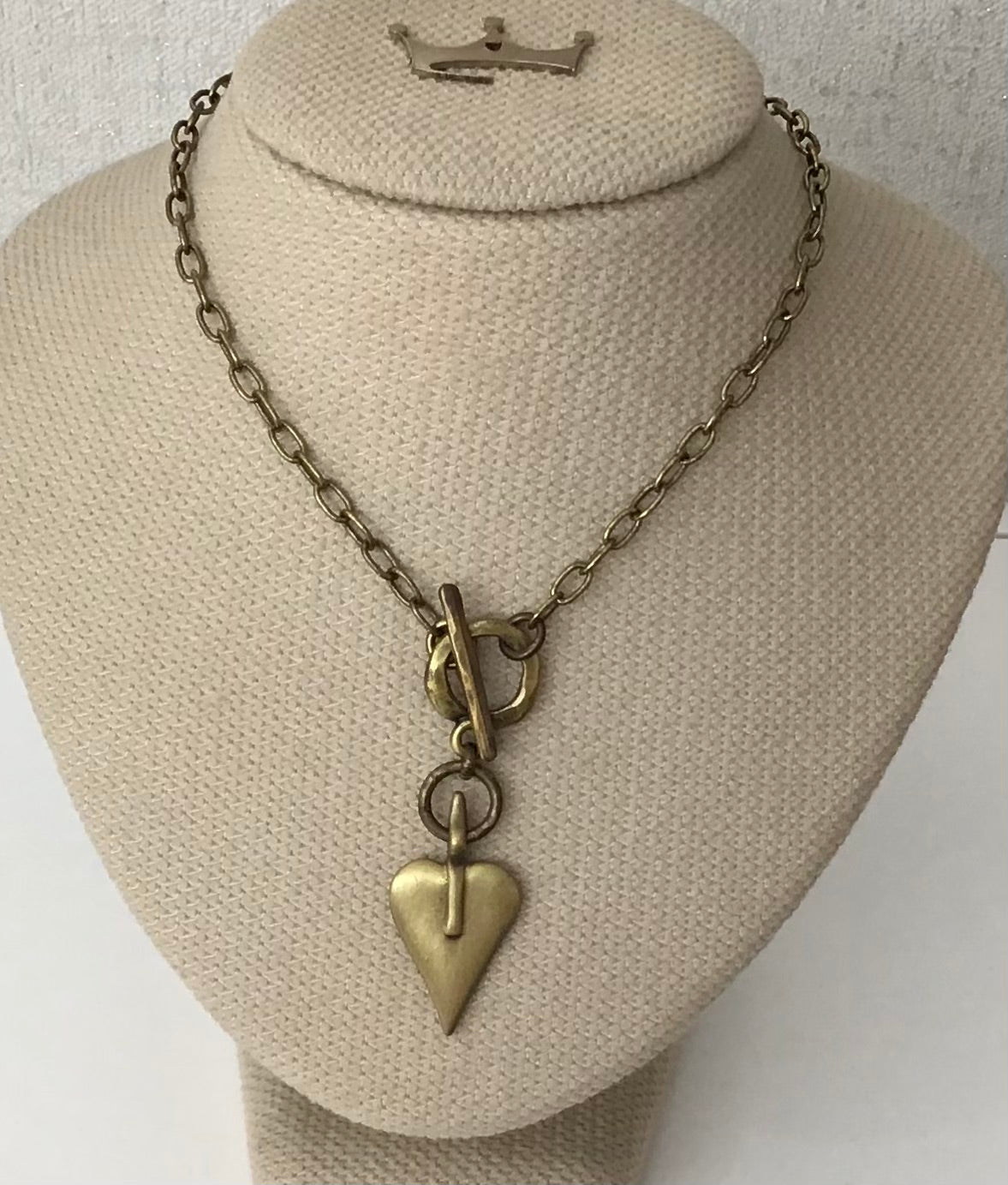 Danon Gold Plated Heart & T-bar Necklace