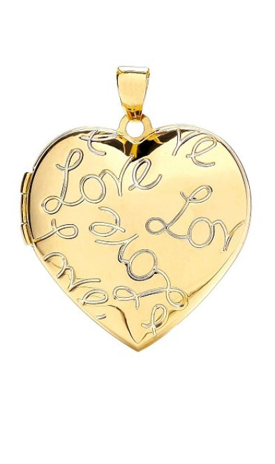 9ct Yellow Gold Heart Locket (Lk0170)