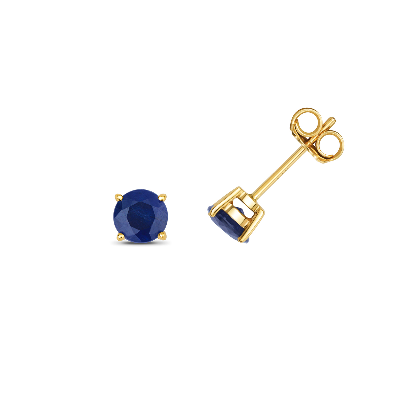 9ct Gold Sapphire Round Stud Earrings (Ed241ws)