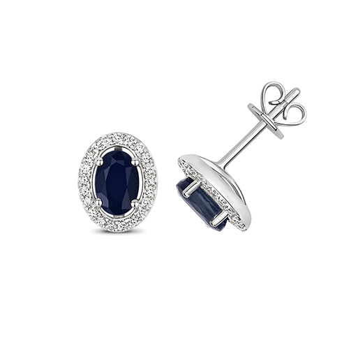 Sapphire & diamond stud earrings (ed247ws)