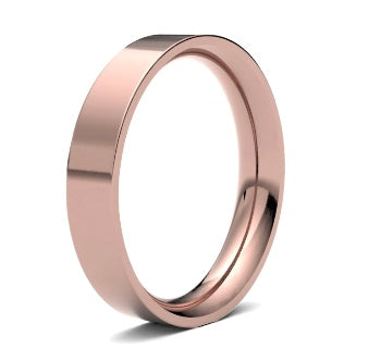 9ct 4mm Heavy Flat Court Wedding Ring (4Lhe-9y)