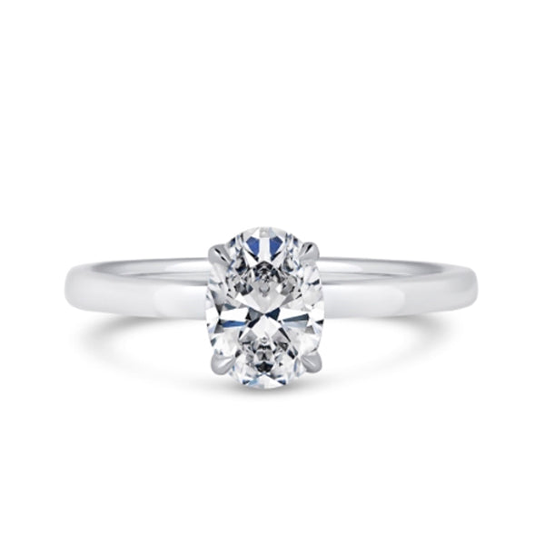 1.10ct Halo Set Oval Lab Grown Diamond Solitaire Ring. (Ops02)