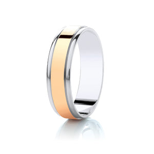 Two Colour Wedding Ring (Dc105)