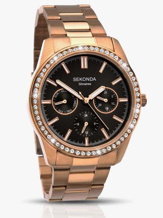 (2158) Sekonda Rose GoldChronograph Ladies Sale Watch