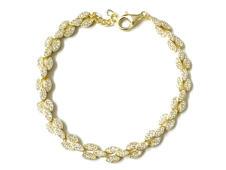 Silver Gold Plated Cubic Zirconia Bracelet (Brczyg0283)