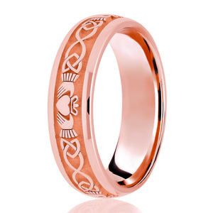 Silver Celtic Claddagh 6mm Wedding Ring (L102)