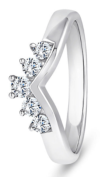 9ct White Gold Diamond Shaped Wedding Ring (Wsb-300-020-033)