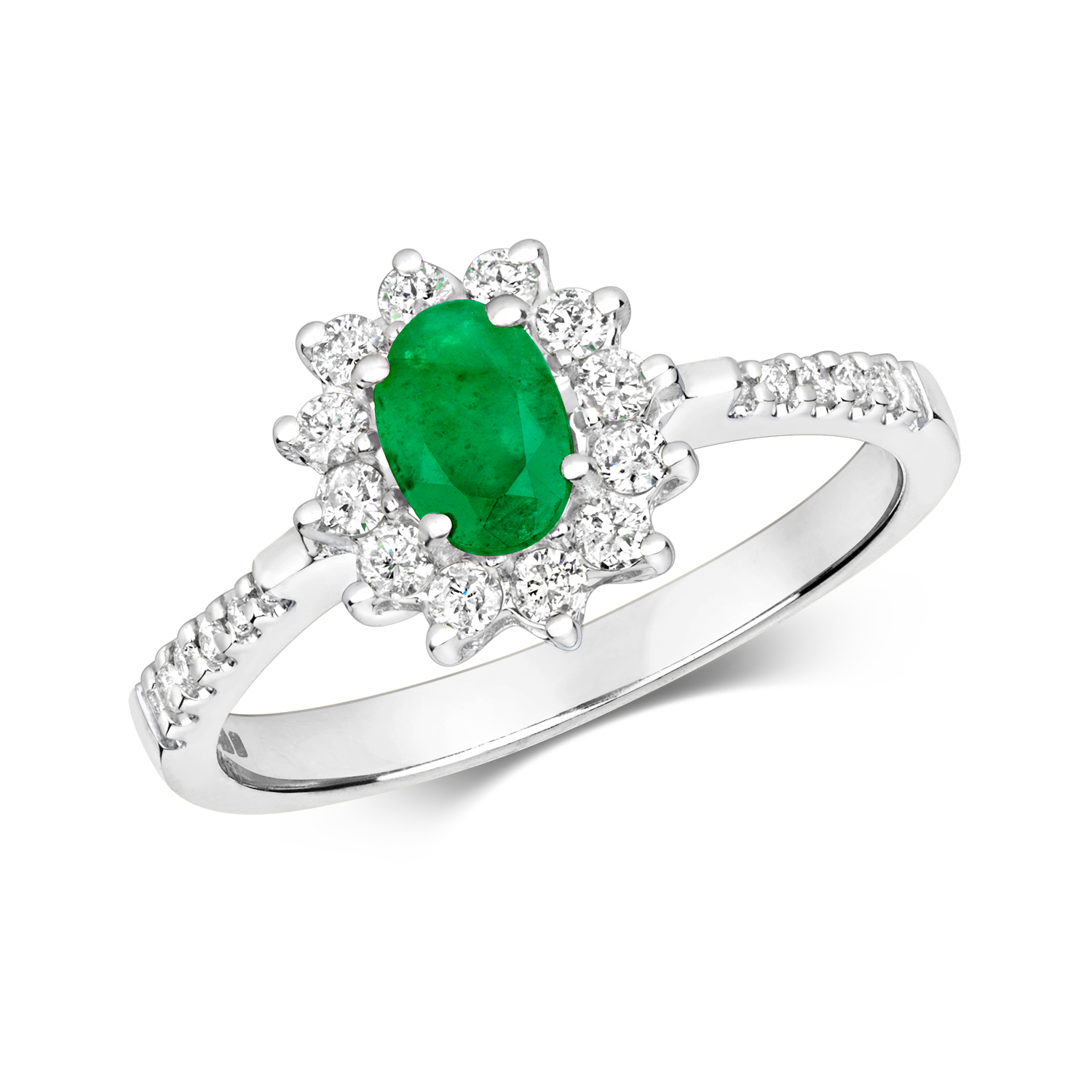 Emerald & Diamond Cluster Ring (Rd502em)