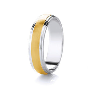Two Colour Wedding Ring (Dc003bc)