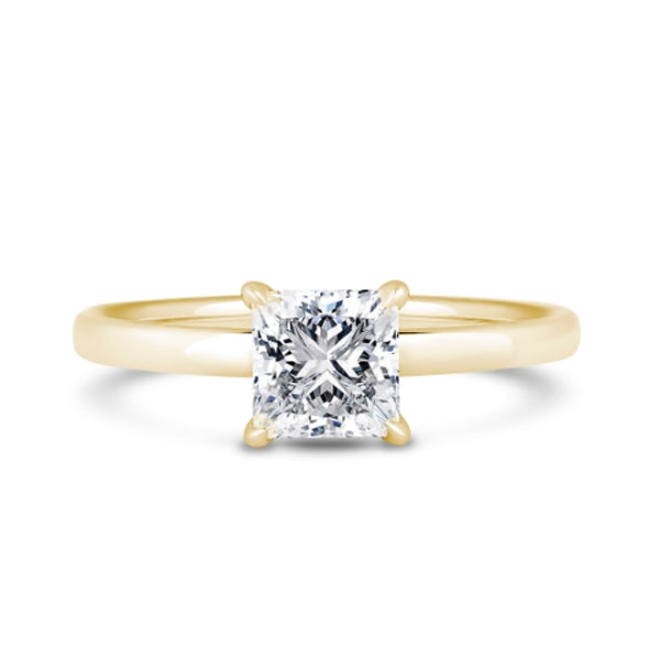 1ct Halo Set Princess Lab Grown Diamond Solitaire Ring. (Ppp02)