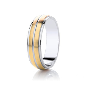 Two Colour Wedding Ring (Dc005b)
