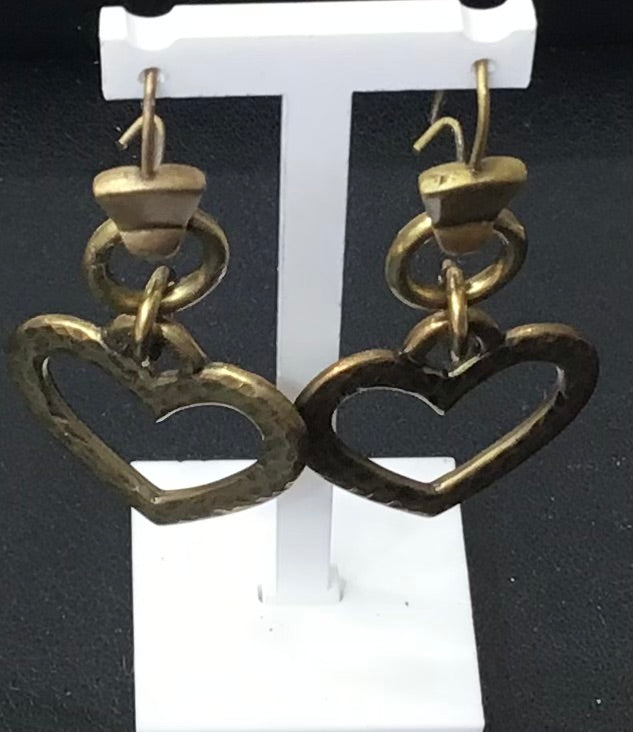 Danon Gold Plated Open Heart Drop Earrings