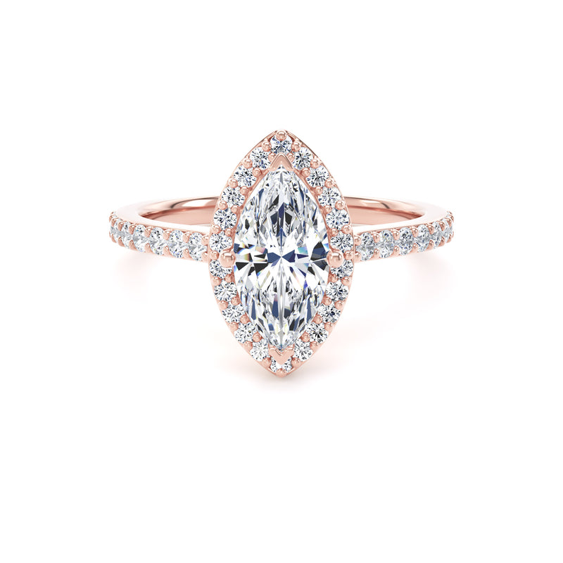 1.60ct Marquis Halo Set Lab Grown Certified Diamond Solitaire Ring (Mhw01)