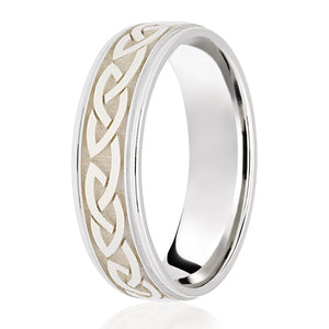 9ct Celtic Diamond Cut Traditional Court 6mm Wedding Ring (L105)