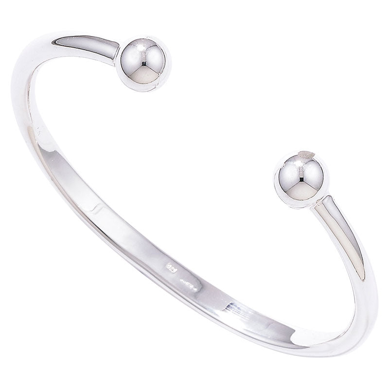 Silver Solid Gents Torque Bangle (Sba037a)