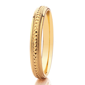 9ct Millgrain Edge Court Wedding Ring (Ar503)