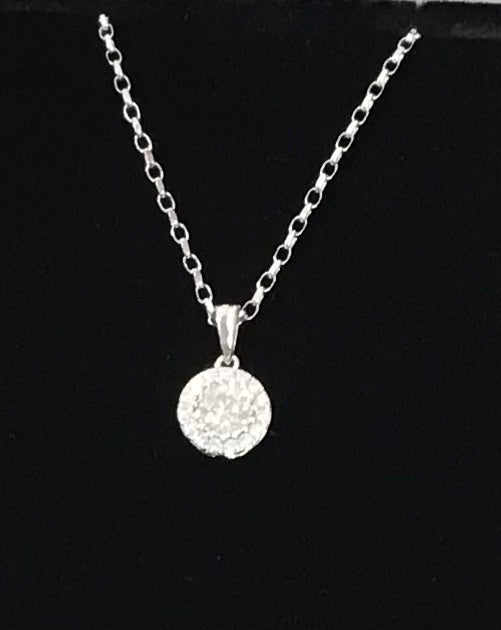 .57ct Brilliant Cut Diamond Cluster Pendant on 9ct White Gold Diamond Cut Belcher Chain (P7878a)