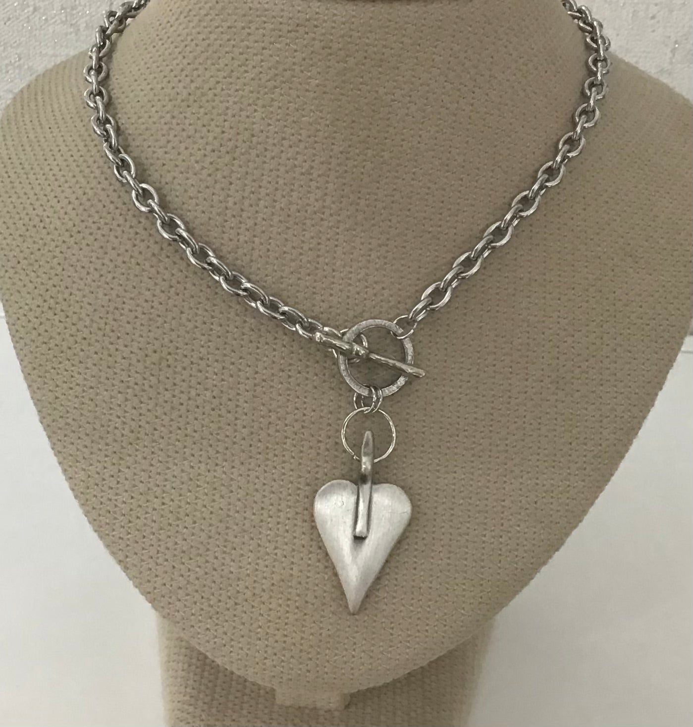 Danon Signature Heart T-bar Necklace