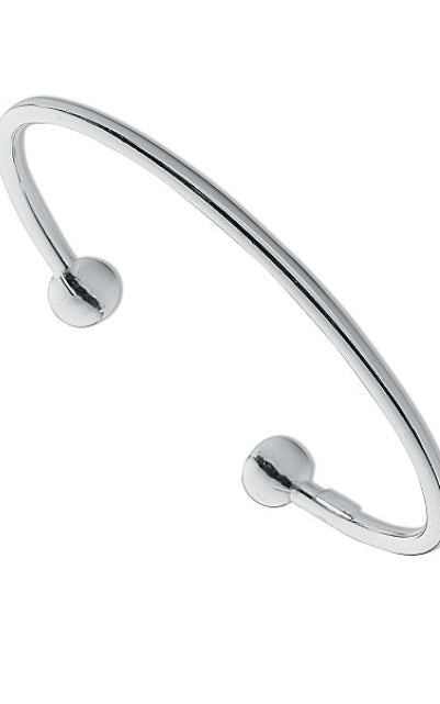Silver Ladies Torque Bangle (Sbn0029)