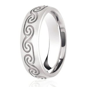 9ct Celti Flat Court Wedding Ring (L108)